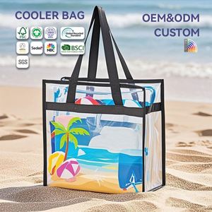 Wholesale Waterproof Clear Shopping <b>Tote</b> Bags Fashion Transparent Beach Pvc <b>Plastic</b> Gift Bag for Shopping Handbag - Product Image 1