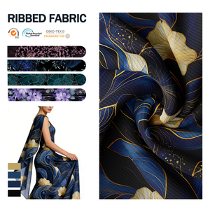 Nouveauté : tissu en maille côtelée extensible dans quatre sens, polyester non brossé, pour vêtements de mode - Product Image 1