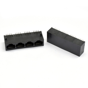 Conector Modular RJ45 8P8C 1x4 <span class=keywords><strong>RunTao</strong></span> Negro, Totalmente de Plástico, Blindado, para Montaje en Panel, Adaptador de Red para Cable Ethernet CAT6 - Product Image 2