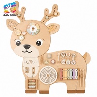 Tableau d'activités Montessori en bois Cerf 2026 – Panneau mural sensoriel pour l'entraînement de la motricité fine et l'apprentissage précoce W12D971