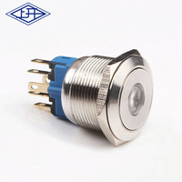 22mm 1NO 1NC interrupteurs métalliques momentanés étanches 12v lumière LED 5A 250V T85 interrupteur à bouton-poussoir en métal autobloquant