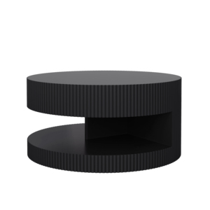 Round <b>Modern</b> <b>Coffee</b> <b>Table</b> with Storage and Vertical Stripe Design Decorative and Eco-Friendly for Living Room - Product Image 4