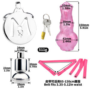 Appareil de chasteté masculine FRRK sangle sur gode, dispositif CBT de cage à bite, ceinture de chasteté masculine négative sangle sur gode jouet sexuel pour hommes adultes - Product Image 2