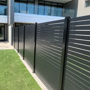 Sıcak satış paneli vidalı montaj diy panelleri metal dış açık alüminyum gizlilik yatay çit alüminyum çıta çit