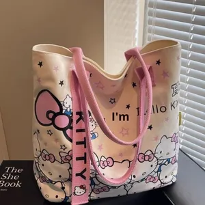 Large Capacity Cute Tote <strong>Bag</strong> for Women Fashionable <strong>Cartoon</strong> Design Versatile Single Shoulder Canvas <strong>Bag</strong> Zipper Closure - Product Image 1