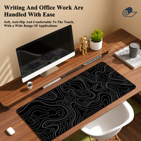 Tapis de souris de jeu surdimensionné personnalisé avec sublimation abstraite topographique, bord surfilé, tapis de bureau en caoutchouc pour le bureau et les jeux