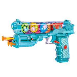 Pistolet à vibrations à engrenages transparents jouet électrique clignotant <span class=keywords><strong>Bo</strong></span> <span class=keywords><strong>concept</strong></span> drôle pistolets jouets avec lumière et musique - Product Image 2