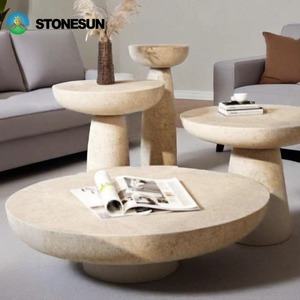 Table basse en <span class=keywords><strong>travertin</strong></span> moderne et durable StoneSun Furniture, table à thé centrale, <span class=keywords><strong>travertin</strong></span>, villa, Italie, décoration de <span class=keywords><strong>salon</strong></span>, naturel - Product Image 3