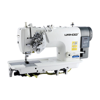 Machine à coudre industrielle double aiguille haute vitesse UNIHOO UH8875E à alimentation manuelle, nouveau modèle à lit plat, point noué, moteur en métal.