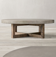 Table basse ronde de style industriel rétro pour la maison, petite table d'appoint antique