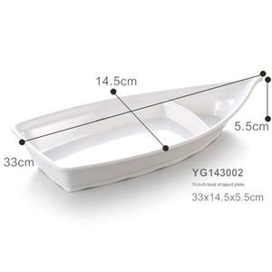 Assiette Originale en Mélamine en Forme de <span class=keywords><strong>Bateau</strong></span> pour Hôtels et Restaurants, Assiette à Snack Spéciale - Product Image 6