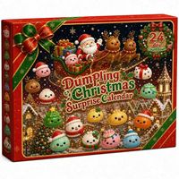 Calendrier de l'Avent Mystérieux à 24 Jours : Boîte Surprise Fidget Squishy en Forme de Boulette Française – Cadeau Festif