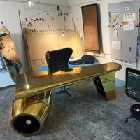 Ensemble de bureau et chaise en aluminium durable de style industriel rétro pour la maison et le bureau, meubles de style loft