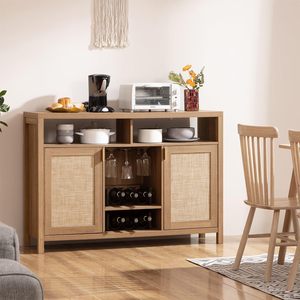 Buffet en bois minimaliste style ferme avec <span class=keywords><strong>portes</strong></span> doubles, écologique et multifonctionnel pour le rangement du salon et de la salle à manger - Product Image 1