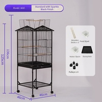 Cage à oiseaux en métal en gros pour la maison, volière durable en fil métallique pour perroquets, villa de luxe pour oiseaux, grande cage pour animaux de compagnie pour oiseaux de petite à moyenne taille