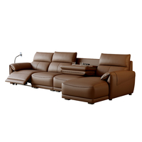 Luxuriöses Modernes Elektrisches Ledersofa, Verstellbar, Multifunktional, L-Förmig, Heimkino-Möbel aus Kunstleder