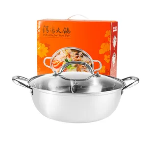 Pembagi Pot Panas Cina Kualitas Tinggi dengan Tutup Peralatan Masak Stainless Steel 304