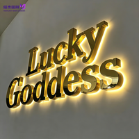 Lettres LED 3D en acier inoxydable sur mesure de haute qualité avec éclairage halo inversé, logo mural commercial, décoration intérieure pour entreprises