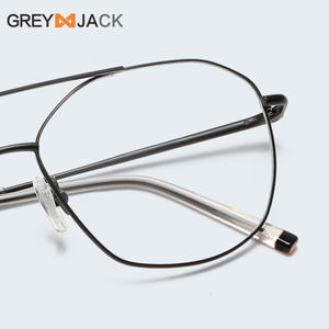 กรอบแว่นตาโลหะสีเทาแจ็คเมทัลทรงสี่เหลี่ยมกรอบเต็มขาแว่นแบบสปริงโหลดแว่นสายตาสำหรับทุกเพศ ME2005 - Product Image 1