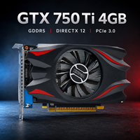Nouvelle carte graphique GTX750Ti 4 Go GDDR5 128 bits avec refroidissement par ventilateur DirectX 12 pour jeux, compatible DVI VGA PCI Express, pièces pour PC de bureau