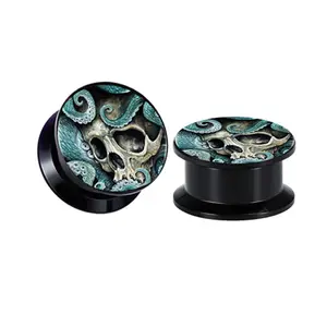 Mélanger La Taille 20 pièces Acrylique UV Vis Logo Bouchons D'<span class=keywords><strong>oreille</strong></span> Expandeurs Boucles D'oreilles Lobe Kit D'étirement Piercing Bijoux De Corps Chair tunnels - Product Image 1