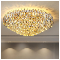 Lampe LED ronde en cristal de fer pour la maison et le restaurant Design moderne salon chambre à coucher hall d'hôtel salle de conférence