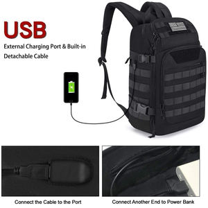 Sac à dos de luxe pour ordinateur portable, sac à dos tactique de voyage avec port de charge USB pour hommes, sport, randonnée en plein air, pêche, camping, entraînement - Product Image 3