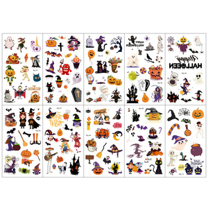 PARTYMENT Pegatinas de Tatuajes de Dibujos Animados para Halloween, Recuerdos para Fiestas, Divertidas Pegatinas de Tatuajes con Cara de Calabaza - Product Image 4