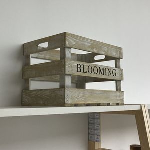OEM Storage <b>Crate</b> Wood Antique Pine Painted Beige Black Brown Laser Wooden <b>Crate</b> for Home Decoration - Product Image 3