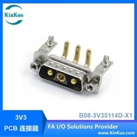 Connecteur mâle D-SUB 3V3 à courant élevé, angle droit 90 degrés, montage sur circuit imprimé DIP, connecteur d'alimentation 10-40A