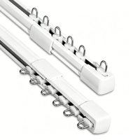 Rail de rideau réglable en alliage d'aluminium, rail télescopique rétractable, quincaillerie de fenêtre de style moderne et simple, longueur personnalisable