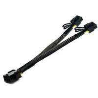Adaptateur d'alimentation multimédia, 6 broches, femelle à double 8 broches, 18awg, carte mère PCI Express, câble d'extension 3.0, PCIe Riser