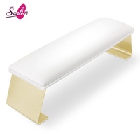 Repose-bras pour manucure en cuir PU imperméable et anti-brûlure, nettoyable, avec pieds en métal doré, directement du fabricant