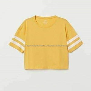 Camisetas recortadas de alta calidad para mujer con estampado personalizado de nuevo diseño, camisetas de moda para mujer con cuello redondo, proveedor directo de fábrica a granel - Product Image 4