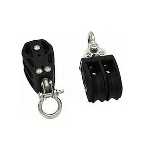 Yüksek dereceli 360 derece dönen kablo Pully paslanmaz çelik marin donanımı naylon kasnak çift kasnaklar - Product Image 1