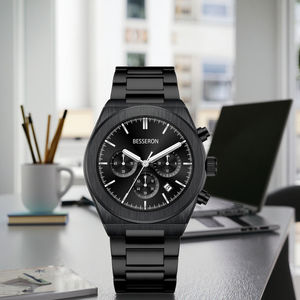 Venta al por mayor de los hombres de acero inoxidable Correa Cronógrafo Relojes de cuarzo Excelente valor de la moda de negocios Casual Calendario 43mm Hecho - Product Image 4
