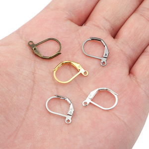 D Shaped French <b>Hook</b> Earrings Metal Plated For Earring Making Jewelry Findings Drop Shape 10 Pcs - Product Image 2