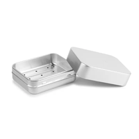 Échantillon Gratuit en Gros : Étui à Savon Rectangulaire Personnalisé en Aluminium Gaufré avec Plateau Anti-Goutte pour Voyage
