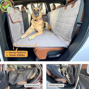 Gran oferta, funda impermeable para asiento de coche de perro con fondo duro, extensor de asiento trasero, bolsillos de almacenamiento para camión, <span class=keywords><strong>SUV</strong></span>, coche, cama de viaje - Product Image 5