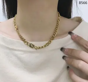 Wholesale Moms Love Stainless Gold Plated Rectangular Chain Necklace