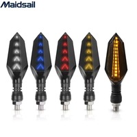 Luz Intermitente Secuencial LED para Motocicleta Maidsai LC0018, Ámbar Azul, 12V, Flujo Dinámico, Lámpara Indicadora DRL