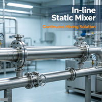 Mélangeur statique en acier inoxydable pour tuyau, mélangeur en ligne avec raccord fileté Tri-Clamp pour le traitement de l'eau et la dosage chimique