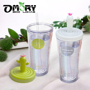 OMORY Cactus AS Double Layer Straw Cup 520ML High Heat Resistant Leak-Proof Straw Cup - Product Image 3