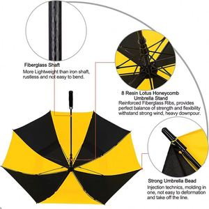 Sombrilla Personalizada con Logotipo, Impermeable, Doble Capa, 52" 62" 68", Resistente al Viento, Protección UV contra Sol y Lluvia, para Exteriores - Product Image 2