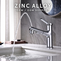 Robinet de lavabo chromé multifonctionnel au design moderne avec poignée unique et montage sur plan pour salles de bain et lavabos de villas de luxe
