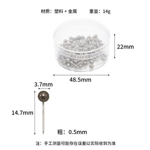 Đẩy chân kim loại màu bản đồ đinh đầu tròn với điểm không gỉ đầu đánh dấu chân cho bảng thông báo bản đồ hình ảnh hình ảnh - Product Image 2