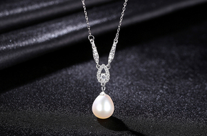 Collares con colgante de perlas de agua dulce chapados en oro de 18 quilates y plata de ley S925 para mujer, venta al por mayor de fábrica de joyería. - Product Image 5