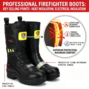 Bottes de sauvetage standard unifiées anti-choc, anti-perforation, isolées 5000V, réfléchissantes, pour pompiers et travail d'urgence - Product Image 5