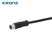 Connecteur circulaire mâle-femelle moulé sur mesure KRONZ M8 à 4 broches, étanche IP67, en alliage avec verrouillage à vis pour câble M8 personnalisé