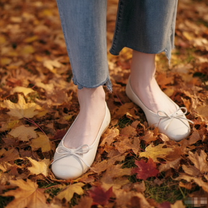 Zapatos Planos de Cuero Genuino con Punta Redonda y Tacón Bajo para Mujer, Ideales para Caminar y Hacer Ejercicio en Todas las Temporadas - Product Image 1